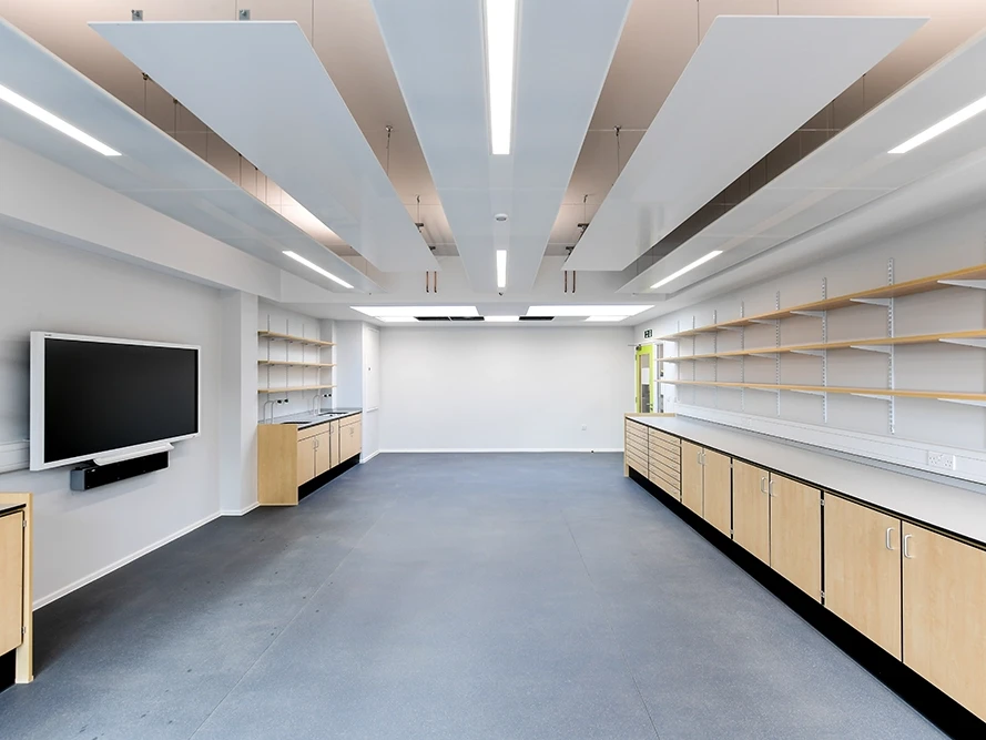 Free-hanging Thermatile radiant panels at St Helens School, London