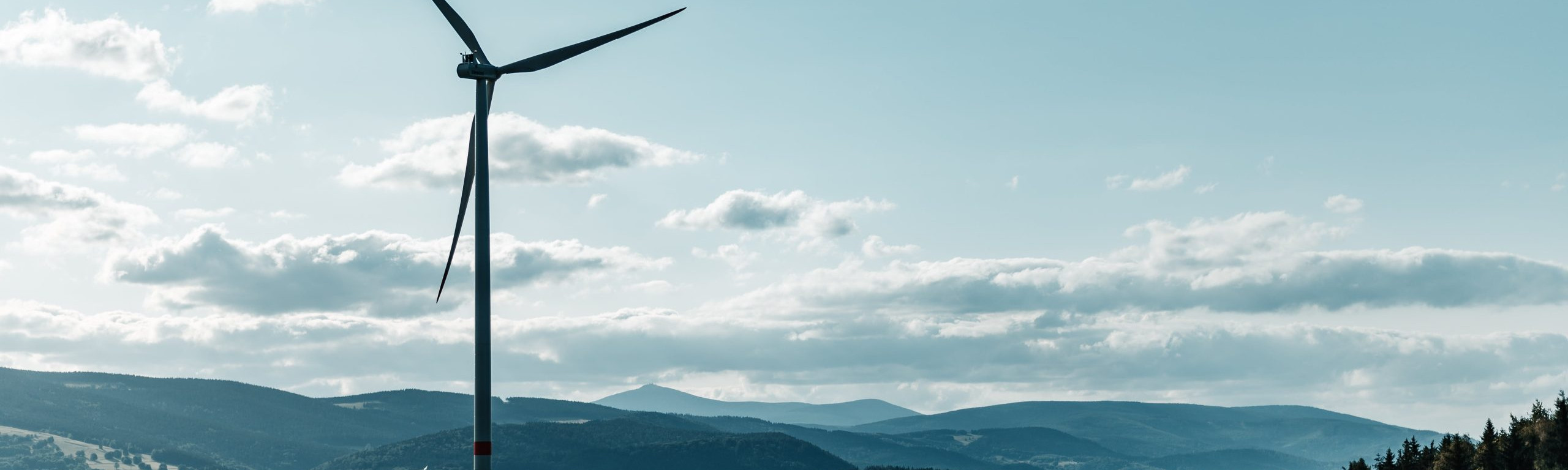 Wind turbine in field
