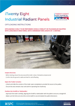 iTwenty Eight Industrial Radiant Panel - Offloading Instructions