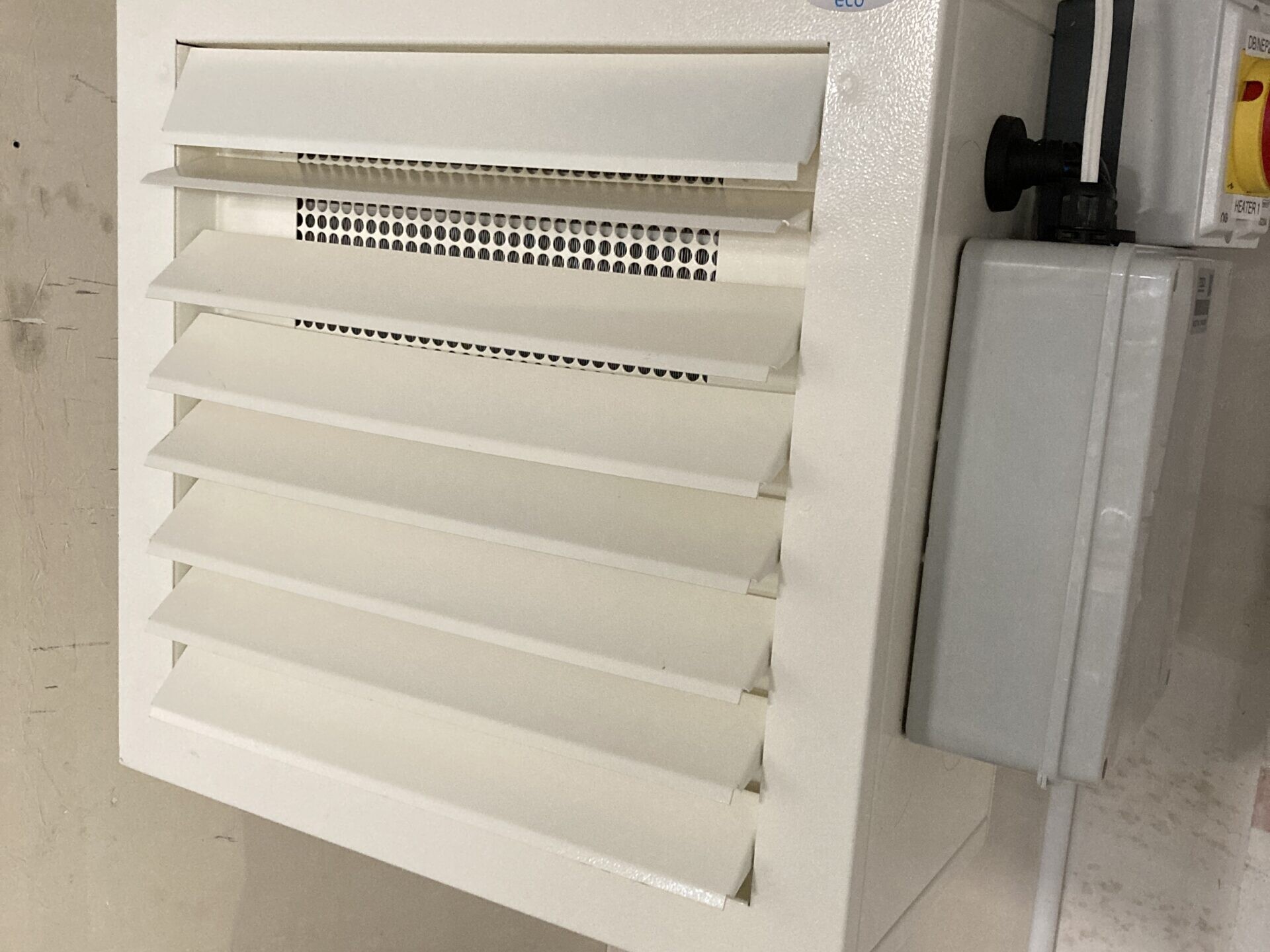SPC electric CiRRUS unit heater installed at Tesco Holbeach, Lincolnshire