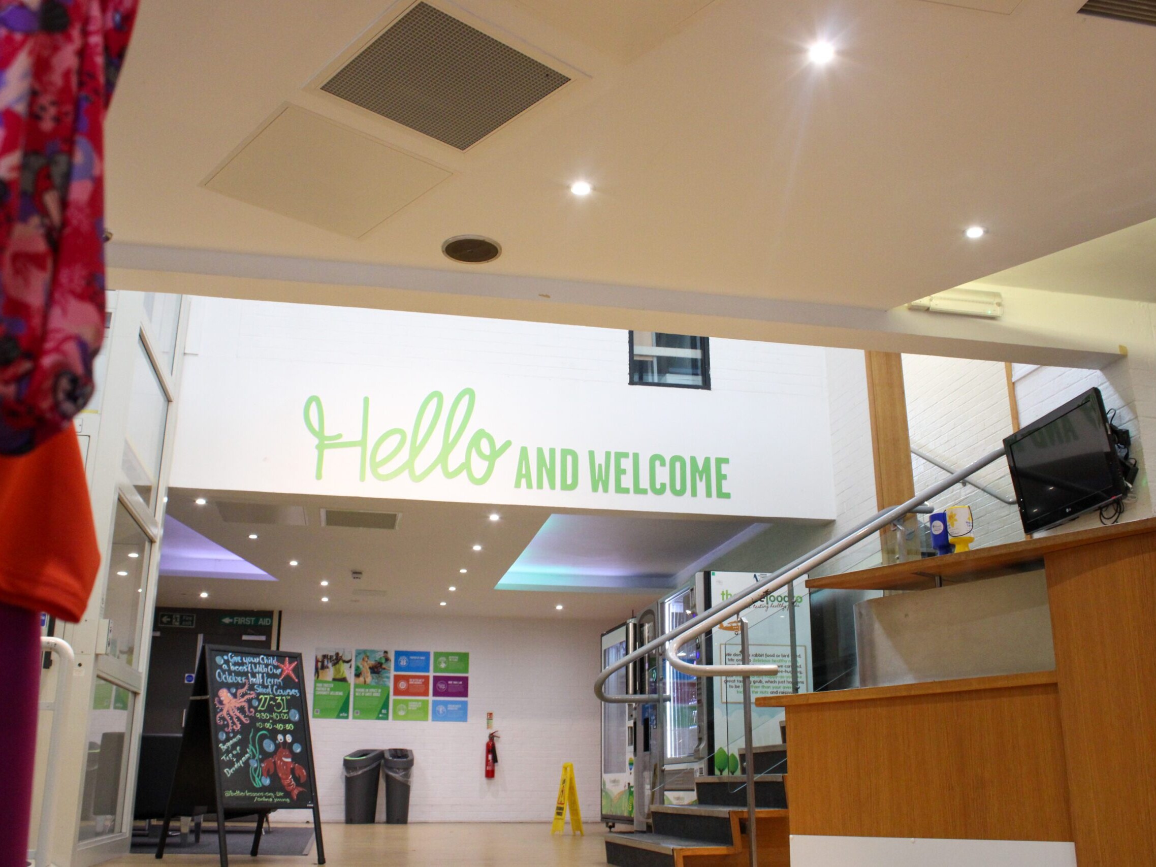 Belgravia Tilevector Solo Plus units at Wantage Leisure Centre reception