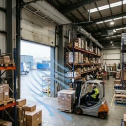 Cold air entering a industrial space