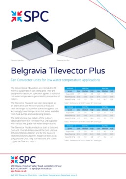 SPC Tilevector Plus Units - Low Water Temperature Datasheet Issue 3
